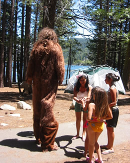 Bigfoot with Kids on Beach